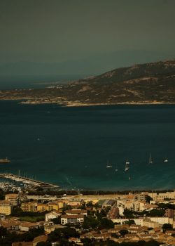 a city next to a body of water