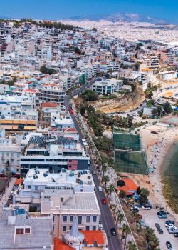 a city with a body of water