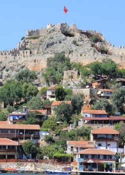 a hill with a castle on top of it