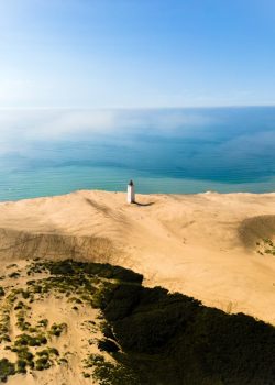 person standing on brown sand near body of water during daytime